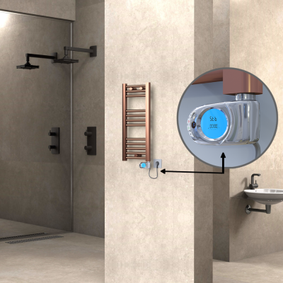  - HAITI Elektrikli Havlupan 300x700 Düz Bakır Eskitme (Musa Termostat) 200W