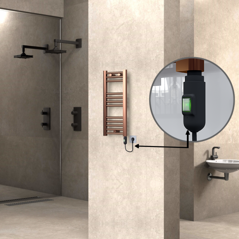 HAITI Elektrikli Havlupan 300x700 Düz Bakır Eskitme (On/Off Düğmeli) 200W - 1HAI03000700DK3PE1020