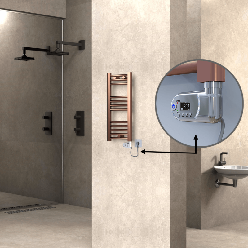 HAITI Elektrikli Havlupan 300x700 Düz Bakır Eskitme (Thesis Termostat) 200W - 1HAI03000700DK3PE2020