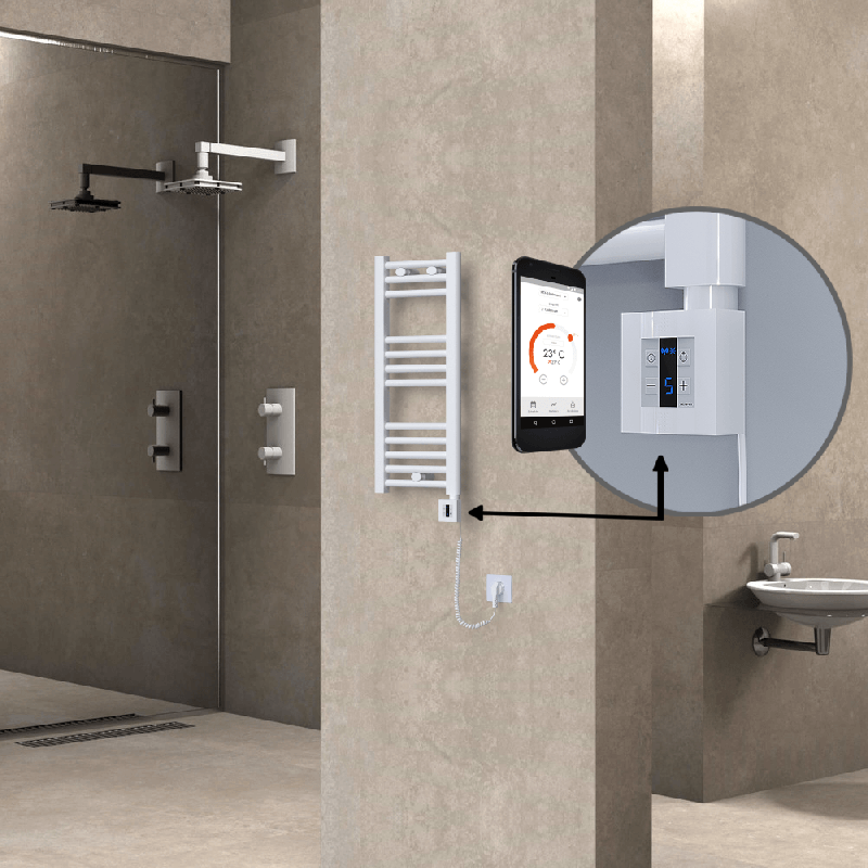 HAITI Elektrikli Havlupan 300x700 Düz Beyaz (KTX4 Termostat) 200W Spiral Kablolu - 1HAI03000700DB1PEC020-K