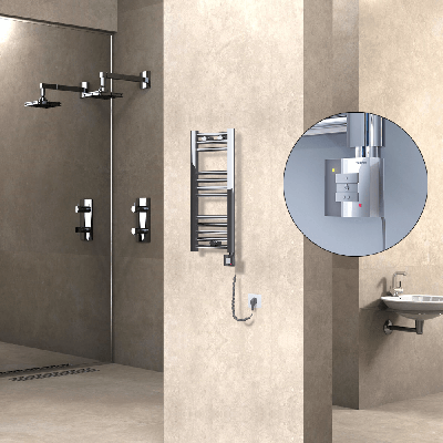  - HAITI Elektrikli Havlupan 300x700 Düz Krom (KTX1 Termostat) 200W Spiral Kablolu (1)