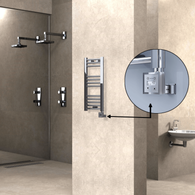  - HAITI Elektrikli Havlupan 300x700 Düz Krom (KTX3 Termostat) 200W