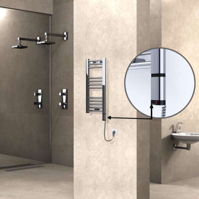 Radiva - HAITI Elektrikli Havlupan 300x700 Düz Krom (OneD On/Off ) Sağ 200W (1)