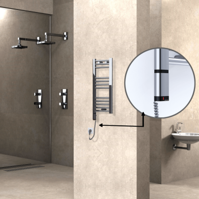 Radiva - HAITI Elektrikli Havlupan 300x700 Düz Krom (OneD On/Off ) Sol 200W (1)