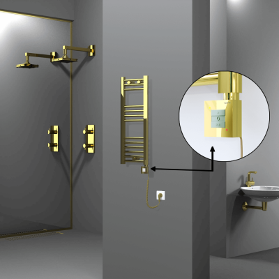 Radiva - HAITI Elektrikli Havlupan 300x800 Düz Altın (KTX1 Termostat) 200W Spiral Kablolu (1)