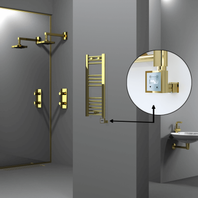 Radiva - HAITI Elektrikli Havlupan 300x800 Düz Altın (KTX3 Termostat) 200W