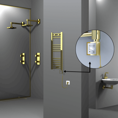 HAITI Elektrikli Havlupan 300x800 Düz Altın (KTX3 Termostat) 200W Spiral Kablolu - Thumbnail 1HAI03000800DK2PE7020-K