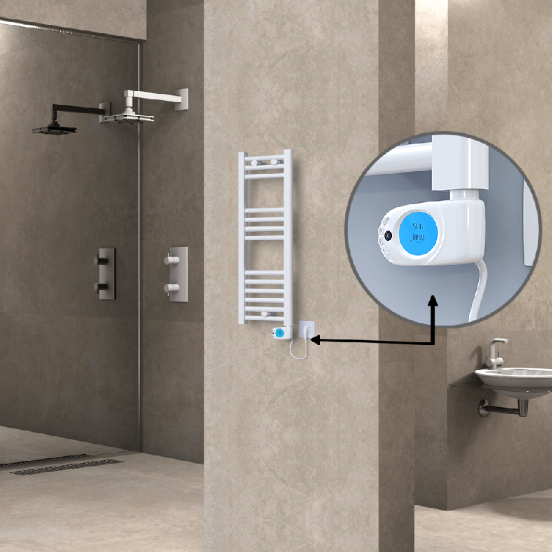 HAITI Elektrikli Havlupan 300x800 Düz Beyaz (Musa Termostat) 200W - 1HAI03000800DB1PE3020