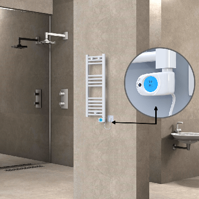 Radiva - HAITI Elektrikli Havlupan 300x800 Düz Beyaz (Musa Termostat) 200W - 500