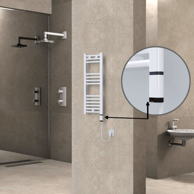 Radiva - HAITI Elektrikli Havlupan 300x800 Düz Beyaz (OneD On/Off ) Sağ 200W (1)