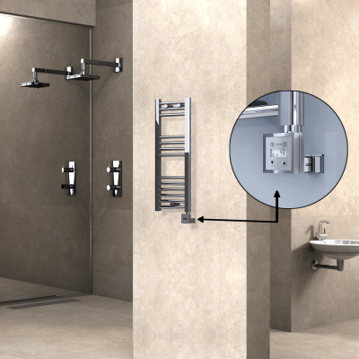  - HAITI Elektrikli Havlupan 300x800 Düz Krom (KTX3 Termostat) 200W