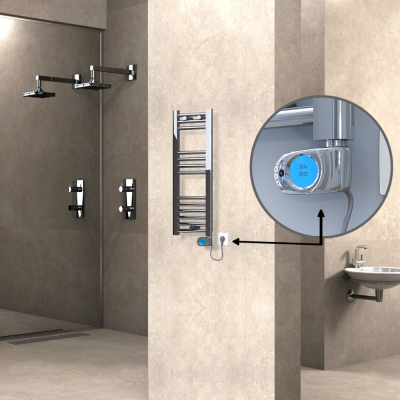 HAITI Elektrikli Havlupan 300x800 Düz Krom (Musa Termostat) 200W - Thumbnail 1HAI03000800DK1PE3020