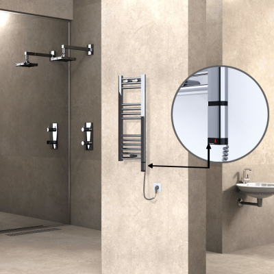 Radiva - HAITI Elektrikli Havlupan 300x800 Düz Krom (OneD On/Off ) Sağ 200W (1)