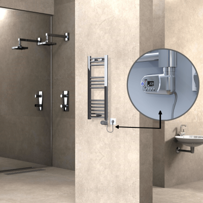 Radiva - HAITI Elektrikli Havlupan 300x800 Düz Krom (Thesis Termostat) 200W (1)