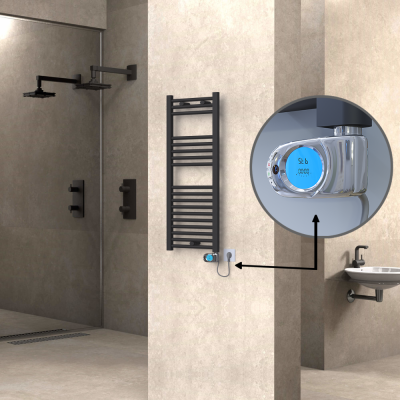 HAITI Elektrikli Havlupan 400x1000 Düz Antrasit (Musa Termostat) 300W - Thumbnail 1HAI04001000DB2TE3030