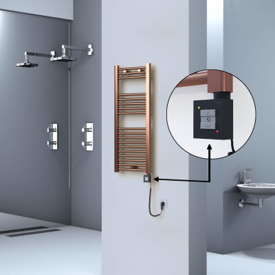  - HAITI Elektrikli Havlupan 400x1000 Düz Bakır Eskitme (KTX1 Termostat) 200W Spiral Kablolu (1)