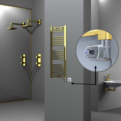 HAITI Elektrikli Havlupan 400x1100 Düz Altın (Thesis Termostat) 300W - Thumbnail 1HAI04001100DK2PE2030