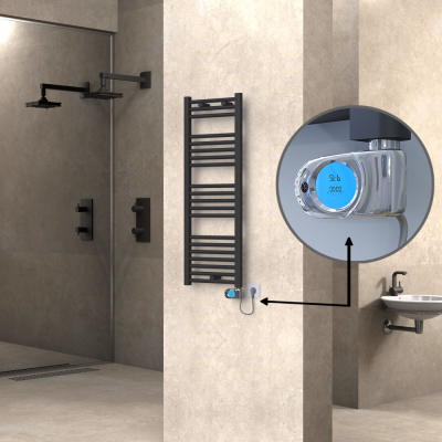 HAITI Elektrikli Havlupan 400x1100 Düz Antrasit (Musa Termostat) 600W - Thumbnail 1HAI04001100DB2TE3060