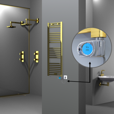 Radiva - HAITI Elektrikli Havlupan 400x1200 Düz Altın (Musa Termostat) 300W (1)