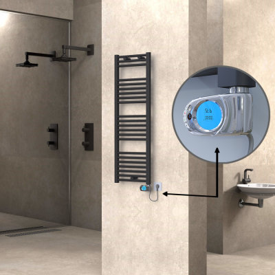 HAITI Elektrikli Havlupan 400x1200 Düz Antrasit (Musa Termostat) 600W - Thumbnail 1HAI04001200DB2TE3060