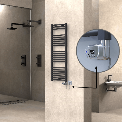 HAITI Elektrikli Havlupan 400x1200 Düz Antrasit (Thesis Termostat) 600W - Thumbnail 1HAI04001200DB2TE2060