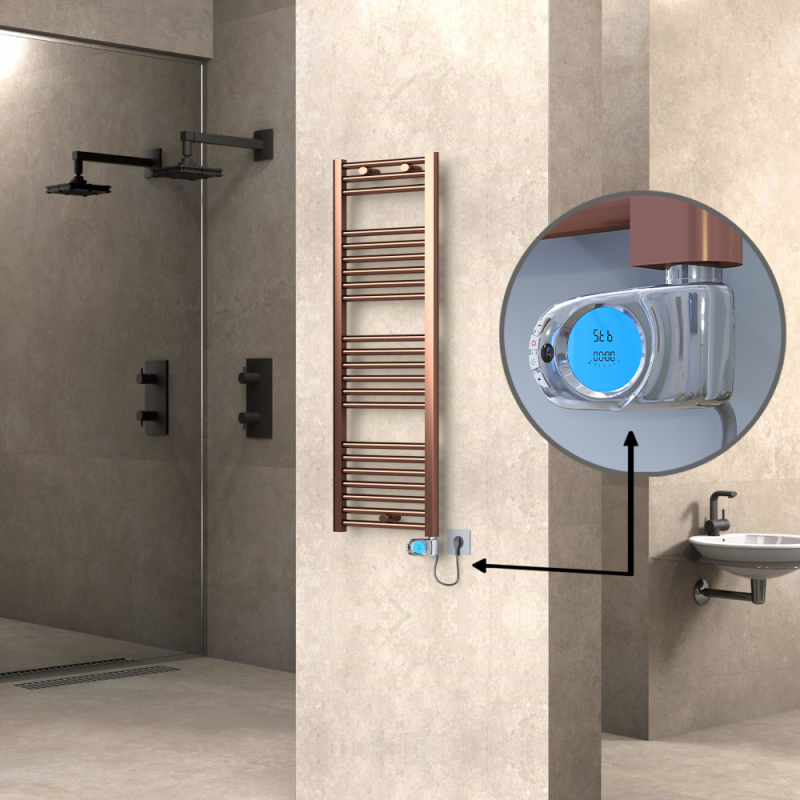 HAITI Elektrikli Havlupan 400x1200 Düz Bakır Eskitme (Musa Termostat) 300W - 1HAI04001200DK3PE3030