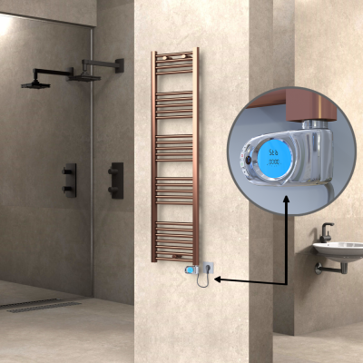  - HAITI Elektrikli Havlupan 400x1500 Düz Bakır Eskitme (Musa Termostat) 300W (1)