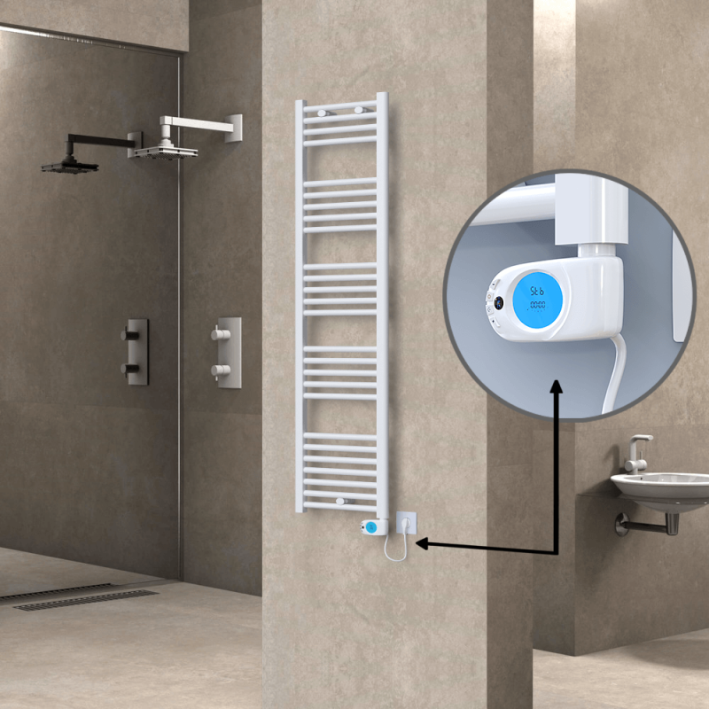 HAITI Elektrikli Havlupan 400x1500 Düz Beyaz (Musa Termostat) 600W - 1HAI04001500DB1PE3060