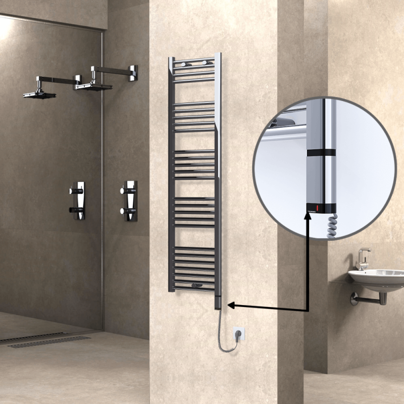 HAITI Elektrikli Havlupan 400x1500 Düz Krom (OneD On/Off ) Sağ 300W - 1HAI04001500DK1PE8030