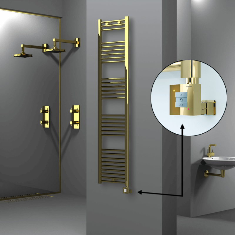 HAITI Elektrikli Havlupan 400x1800 Düz Altın (KTX1 Termostat) 300W - 1HAI04001800DK2PEB030