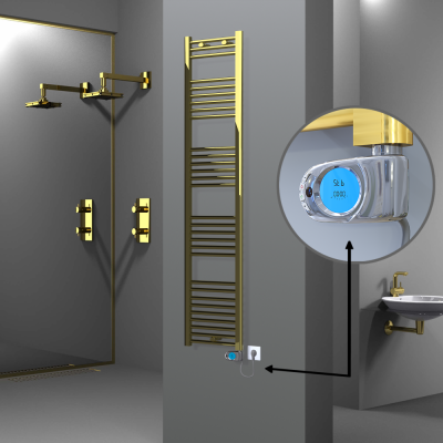 Radiva - HAITI Elektrikli Havlupan 400x1800 Düz Altın (Musa Termostat) 300W (1)