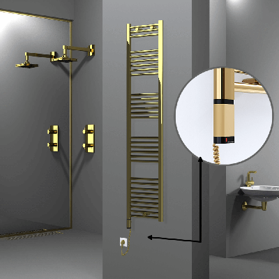 Radiva - HAITI Elektrikli Havlupan 400x1800 Düz Altın (OneD On/Off ) Sol 300W (1)