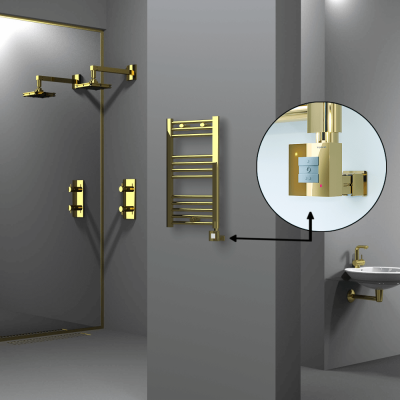 Radiva - HAITI Elektrikli Havlupan 400x700 Düz Altın (KTX1 Termostat) 200W (1)