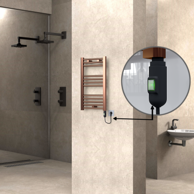  - HAITI Elektrikli Havlupan 400x700 Düz Bakır Eskitme (On/Off Düğmeli) 200W (1)