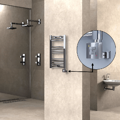 HAITI Elektrikli Havlupan 400x700 Düz Krom (KTX1 Termostat) 200W - Thumbnail 1HAI04000700DK1PEB020