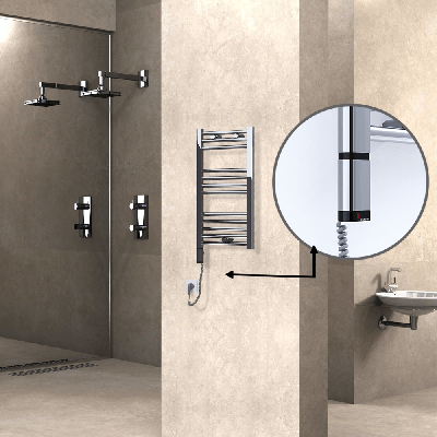 HAITI Elektrikli Havlupan 400x700 Düz Krom (OneD On/Off ) Sol 200W - Thumbnail 1HAI04000700DK1PE9020