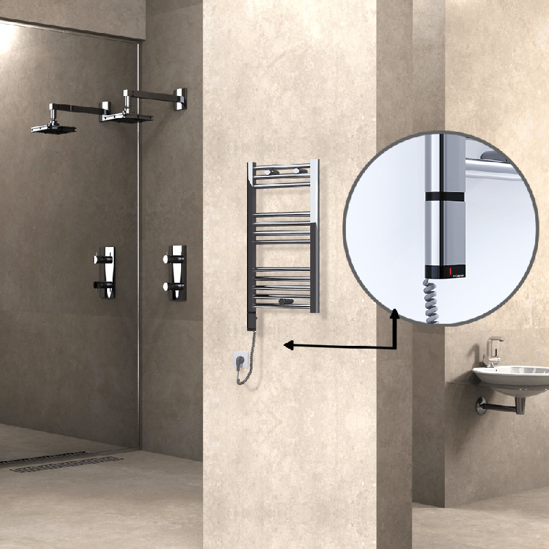 HAITI Elektrikli Havlupan 400x700 Düz Krom (OneD On/Off ) Sol 200W - 1HAI04000700DK1PE9020