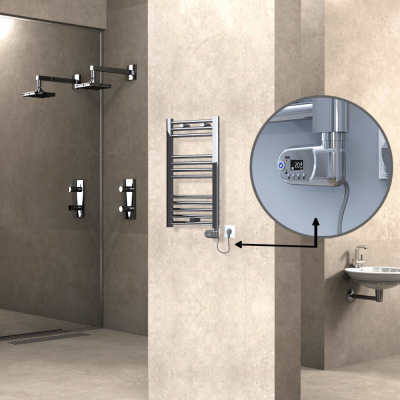 Radiva - HAITI Elektrikli Havlupan 400x700 Düz Krom (Thesis Termostat) 200W (1)