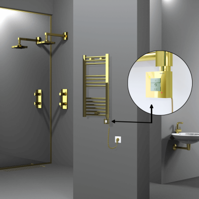 HAITI Elektrikli Havlupan 400x800 Düz Altın (KTX1 Termostat) 200W Spiral Kablolu - Thumbnail 1HAI04000800DK2PEB020-K