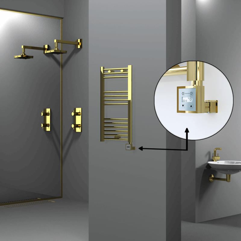 HAITI Elektrikli Havlupan 400x800 Düz Altın (KTX3 Termostat) 200W - 1HAI04000800DK2PE7020