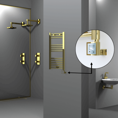 Radiva - HAITI Elektrikli Havlupan 400x800 Düz Altın (KTX3 Termostat) 200W - 499