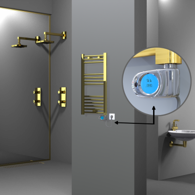 Radiva - HAITI Elektrikli Havlupan 400x800 Düz Altın (Musa Termostat) 200W (1)