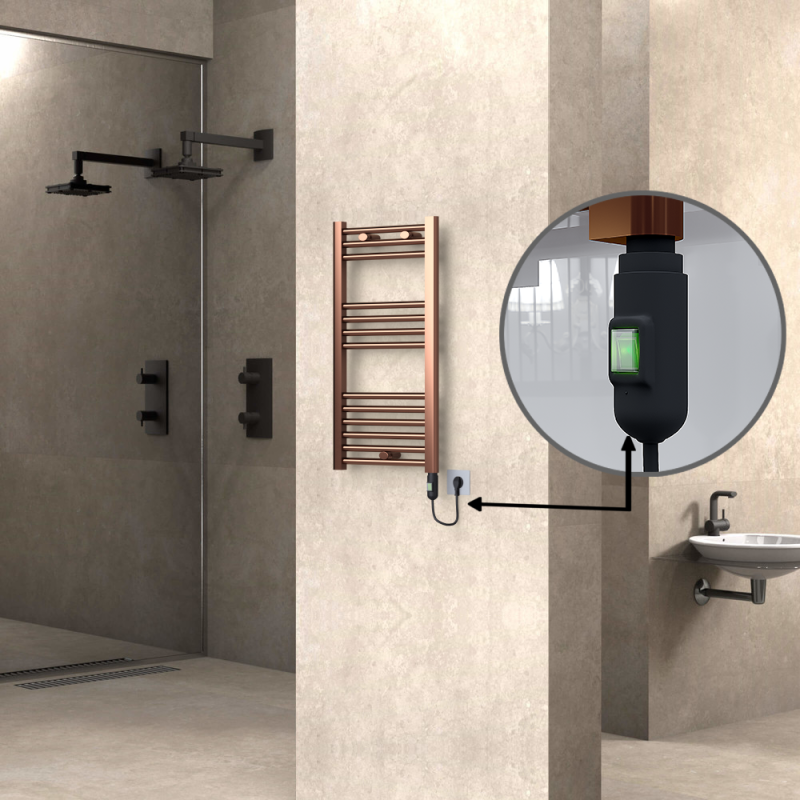 HAITI Elektrikli Havlupan 400x800 Düz Bakır Eskitme (On/Off Düğmeli) 200W - 1HAI04000800DK3PE1020