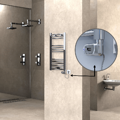Radiva - HAITI Elektrikli Havlupan 400x800 Düz Krom (Thesis Termostat) 200W