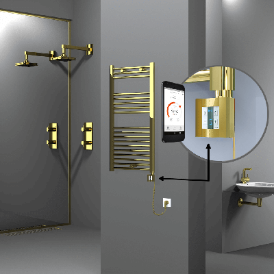 Radiva - HAITI Elektrikli Havlupan 500x1000 Düz Altın (KTX4 Termostat) 300W Spiral Kablolu (1)