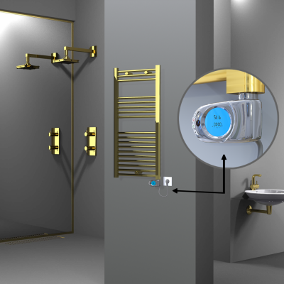 Radiva - HAITI Elektrikli Havlupan 500x1000 Düz Altın (Musa Termostat) 300W (1)