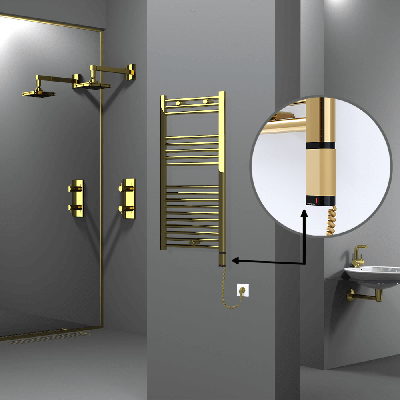 Radiva - HAITI Elektrikli Havlupan 500x1000 Düz Altın (OneD On/Off ) Sağ 300W (1)