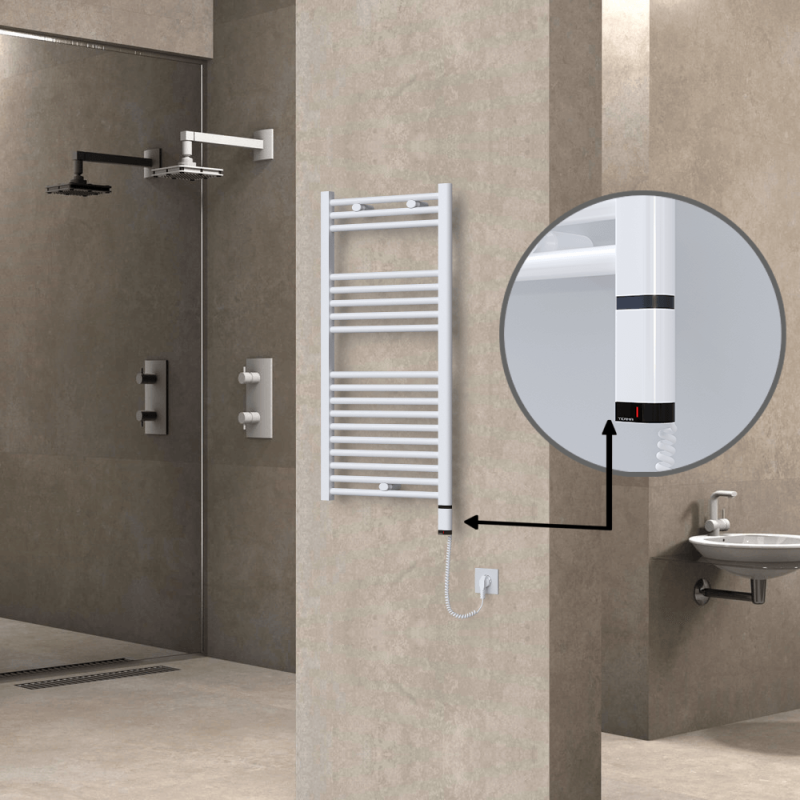 HAITI Elektrikli Havlupan 500x1000 Düz Beyaz (OneD On/Off ) Sağ 300W - 1HAI05001000DB1PE8030