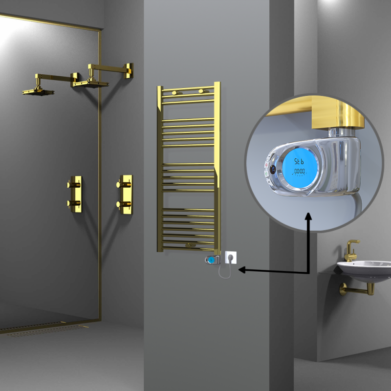 HAITI Elektrikli Havlupan 500x1100 Düz Altın (Musa Termostat) 300W - 1HAI05001100DK2PE3030