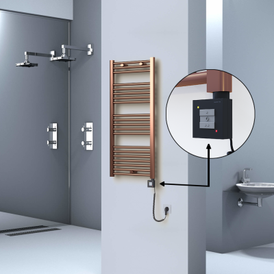 HAITI Elektrikli Havlupan 500x1100 Düz Bakır Eskitme (KTX1 Termostat) 300W Spiral Kablolu - Thumbnail 1HAI05001100DK3PEB030-K